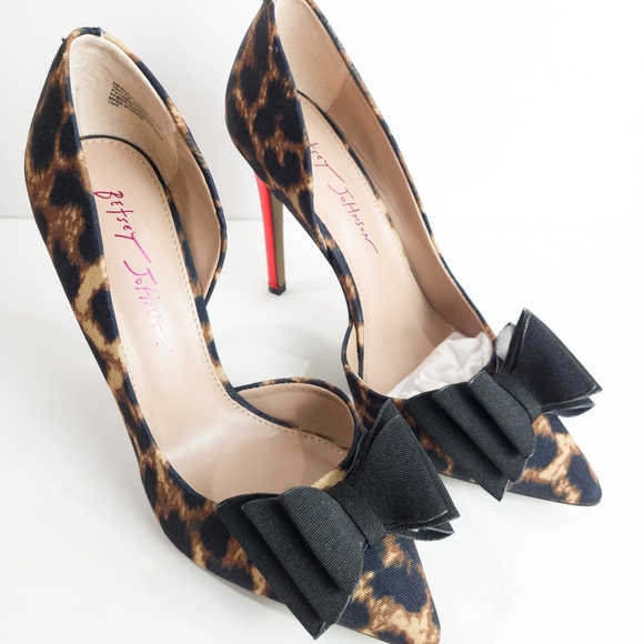 Betsy Johnson Prince-P Leopard Heels -7 - Picture 6 of 8